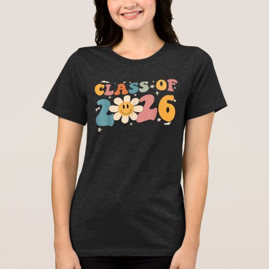 Afstudeerklas 2026 Afstuderen 2026 Eerste schoolda Tri-Blend Shirt (Voorkant)