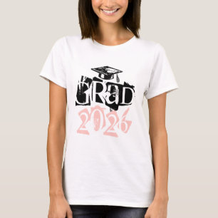 Afstudeerklas 2026 grad blush typografie afstudere t-shirt