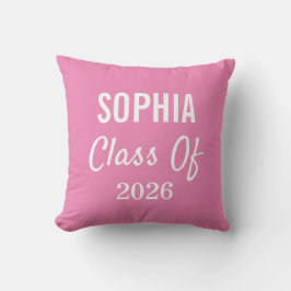 Afstudeerklas 2026 Roze Moderne Typografie Kussen