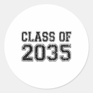 Afstudeerklas van 2035 Groei Met Mij Afstudeer Vin Ronde Sticker