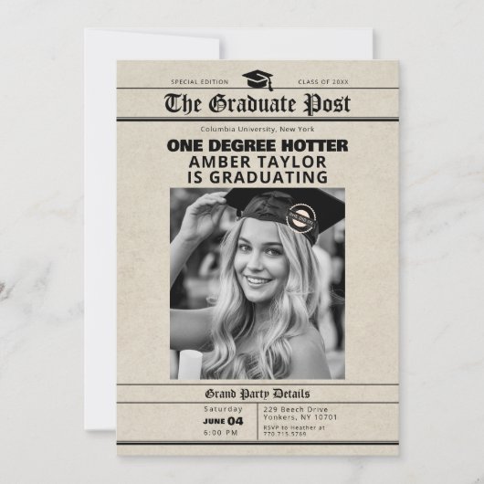 Afstudeerkrant “One Degree Hotter” Foto Kaart (Voorkant)