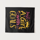 Afstudeerkunst | Gewoon Een Meisje Met Doelen Wandkleed (Voorkant (horizontaal))