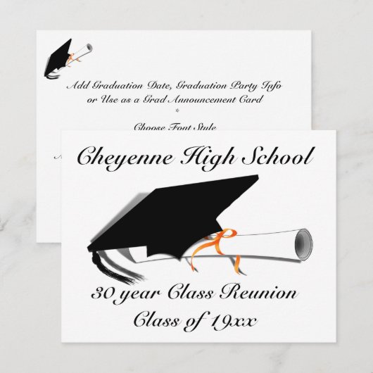 Afstudeerlak - Reunion op de middelbare school Aankondiging (Voorkant / Achterkant)