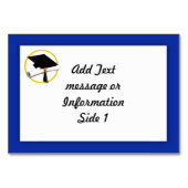 Afstudeerlampvoet met diploma - donkerblauwe achte kaart (Voorkant)