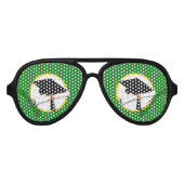 Afstudeerlampvoet met diploma - groene achtergrond aviator zonnebril (Voorkant)