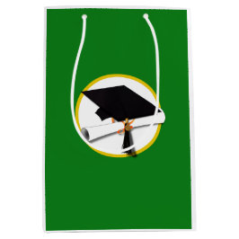 Afstudeerlampvoet met diploma - groene achtergrond large cadeautasje