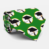 Afstudeerlampvoet met diploma - groene achtergrond stropdas (Opgerold)