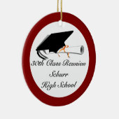 Afstudeerlampvoet met diploma - hogeschoolvakbond keramisch ornament (Rechts)