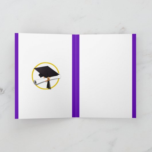 Afstudeerlampvoet met diploma — Paars Kaart (Binnen)