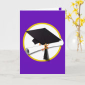 Afstudeerlampvoet met diploma — Paars Kaart (Gele Bloem)