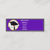 Afstudeerlampvoet met diploma — Paarse achtergrond Contactkaartje (Achterkant)
