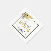 Afstudeerlampvoet Metallic Gold Script Class Year Servet (Hoek)