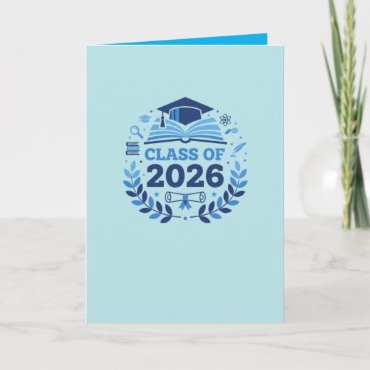 Afstudeermotief Klas van 2026 BlauweThema Blanco Kaart (Voorkant)