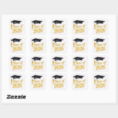 Afstudeermuts 2026 Afstudeercap Gouden Script Stic Vierkante Sticker (Vel)