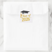 Afstudeermuts 2026 Afstudeercap Gouden Script Stic Vierkante Sticker (Tas)