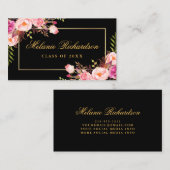 Afstudeernetworking Goud Roze Bloem Visitekaartje (Voorkant / Achterkant)