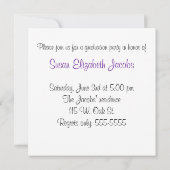 Afstudeerpartij in Paarse en zwarte uitnodiging (Achterkant)