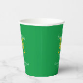 Afstudeerpartijnaam Groen Wit Goud Monogram Papieren Bekers (Rechts)