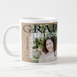 Afstudeerposter gestileerde foto bruin grote koffiekop