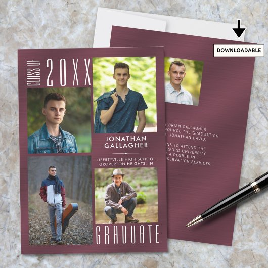 Afstudeerproject Paars Metallic Fotocollage Aankondiging