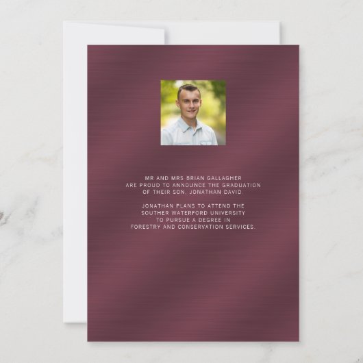 Afstudeerproject Paars Metallic Fotocollage Aankondiging (Achterkant)