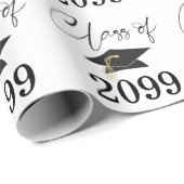 Afstudeerscript CLASS OF Jaar Minimalistisch Patro Cadeaupapier (Rol Hoek)