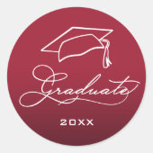 Afstudeerscript Crimson Envelopelakzegel Ronde Sticker (Voorkant)