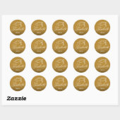 Afstudeerscript Gouden Envelopzegel Ronde Sticker (Vel)