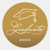 Afstudeerscript Gouden Envelopzegel Ronde Sticker (Voorkant)
