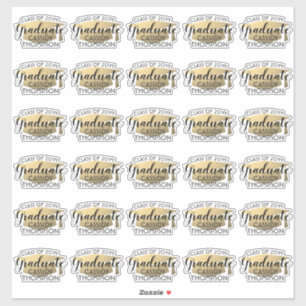 Afstudeerscript Moderne Zwarte en Gouden Stickers