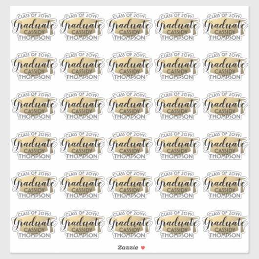 Afstudeerscript Moderne Zwarte en Gouden Stickers (Vel)