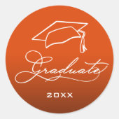Afstudeerscript Orange Envelopzegel Ronde Sticker (Voorkant)