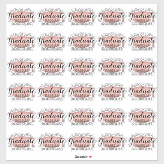 Afstudeerscript Pink Roze Goud & Zwarte Stickers (Vel)