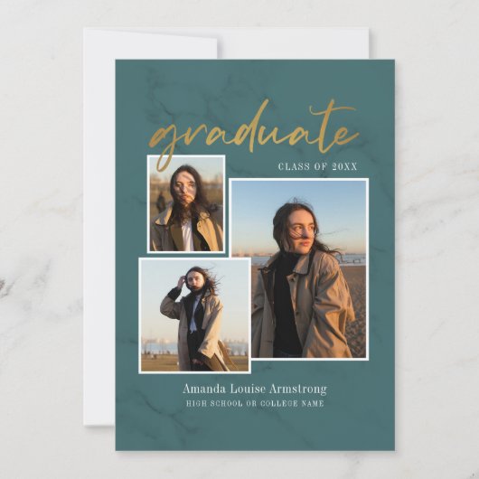 Afstudeerscript voor 4 foto's collage groen marmer aankondiging (Voorkant)