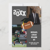 Afstudeersporten Voetbal Grijs Aankondiging (Voorkant)