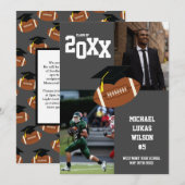 Afstudeersporten Voetbal Grijs Aankondiging (Voorkant / Achterkant)