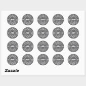 Afstudeersticker op schoolbord ronde sticker (Vel)