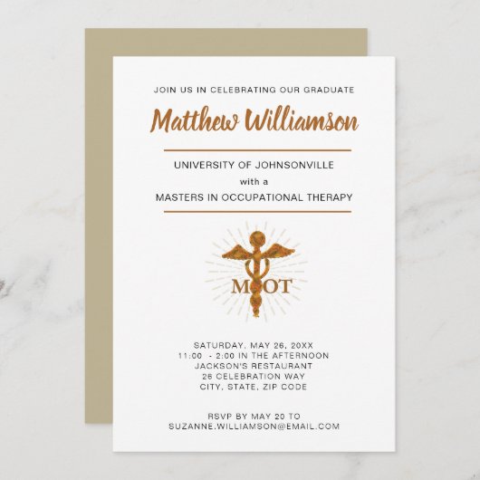 Afstudeersymbool Master in Ergotherapie Aankondiging (Voorkant / Achterkant)