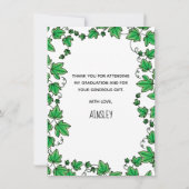 Afstudeeruil met klimop bedankkaart (Achterkant)