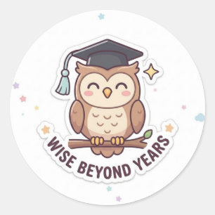 Afstudeeruil - "Wijs Verder Dan Je Leeftijd" Illus Ronde Sticker