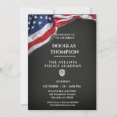 Afstudeeruitnodiging Amerikaanse vlag politieacade Kaart (Voorkant)