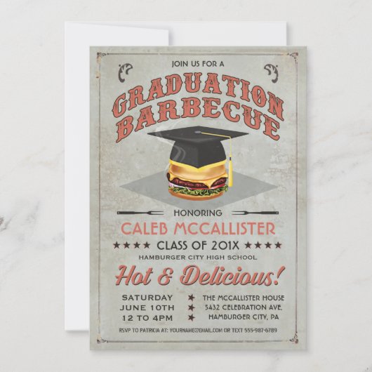  Afstudeeruitnodigingen | BBQ Party v.2 Kaart (Voorkant)
