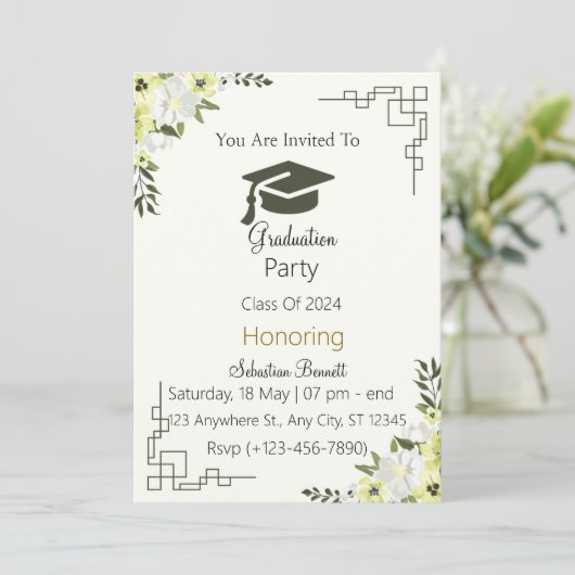 Afstudeeruitnodigingen Kaart (Staand voorkant)