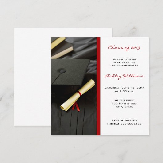 Afstudeeruitnodigingen Kaart (Voorkant / Achterkant)