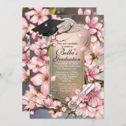  Afstudeeruitnodigingen Kaart (Voorkant / Achterkant)