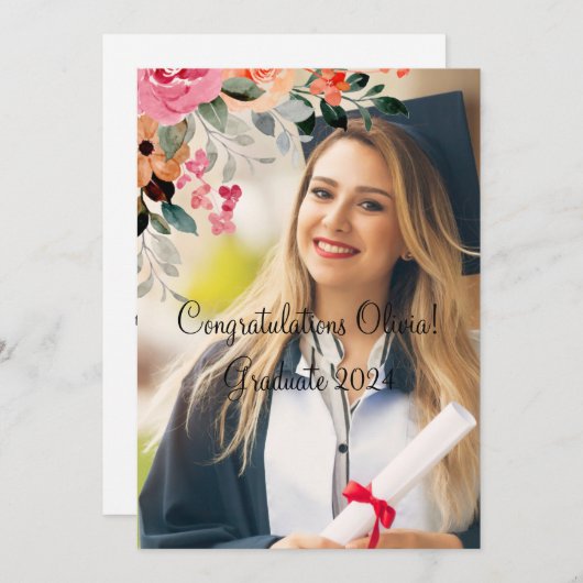 Afstudeeruitnodigingen Kaart (Voorkant / Achterkant)