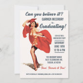 Afstudeeruitnodigingen | pin-up meisje Kaart (Voorkant)