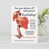  Afstudeeruitnodigingen |  pin-up meisje Kaart (Staand voorkant)