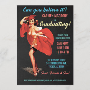 Afstudeeruitnodigingen    pop-upmeisje Kaart