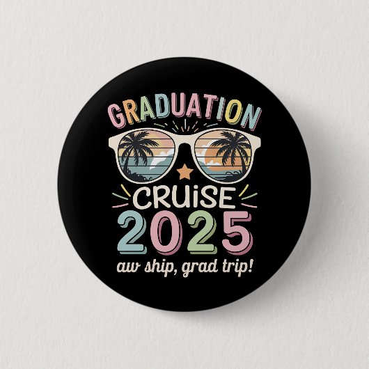 Afstudeervaart 2025 Geslaagden Cruising Squad Ronde Button 5,7 Cm (Voorkant)